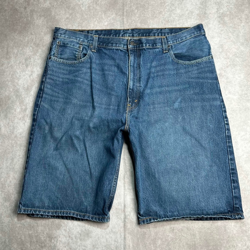 Levis 569 Loose Straight Denim Shorts Mens 42 Blue Medium Wash Baggy Cotton